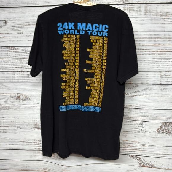 Bruno Mars 24K Magic Tour 2018 Graphic Black T-Shirt Large - Picture 4 of 12